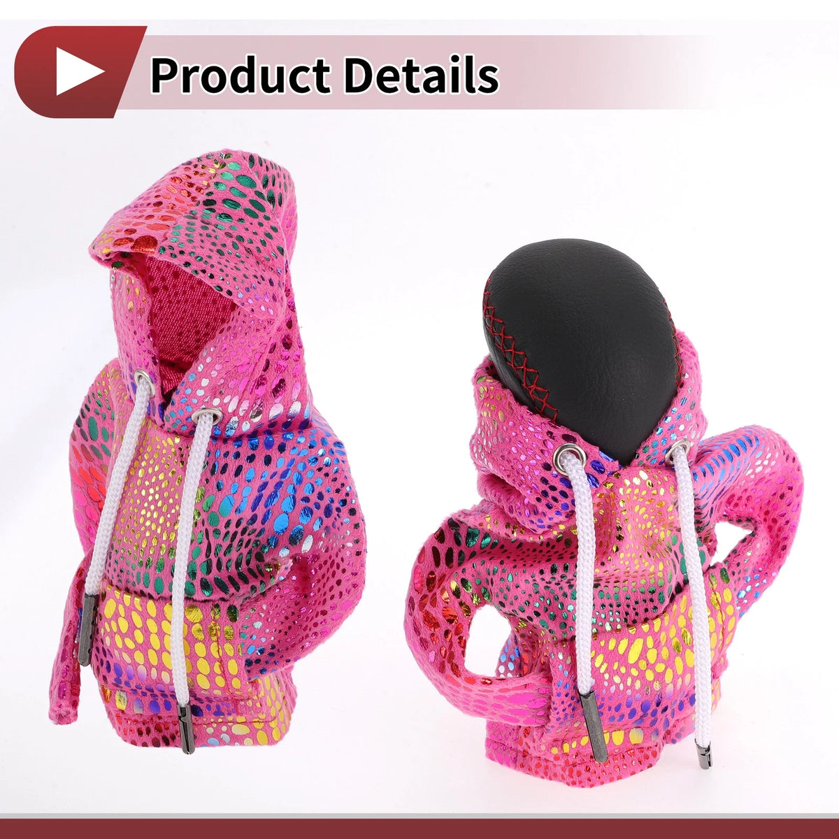 Gear Shift Knob Cover for Universal Vehicles (Manual) - Rose Pink Fabric