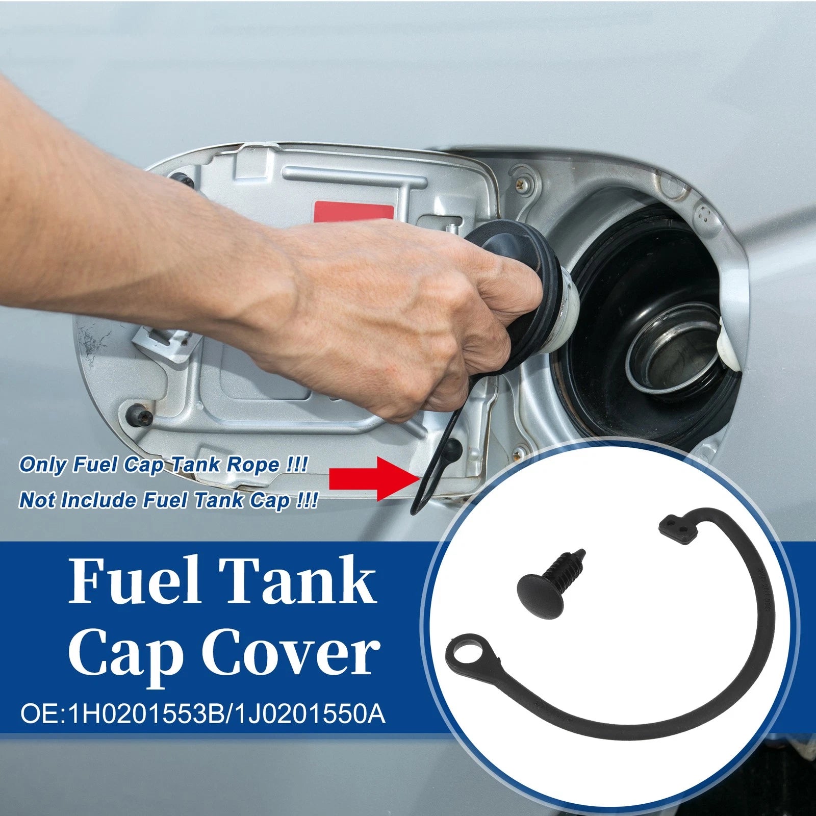 Fuel Tank Cap Tether Curved Replacement for VW Beetle (1998–2001)