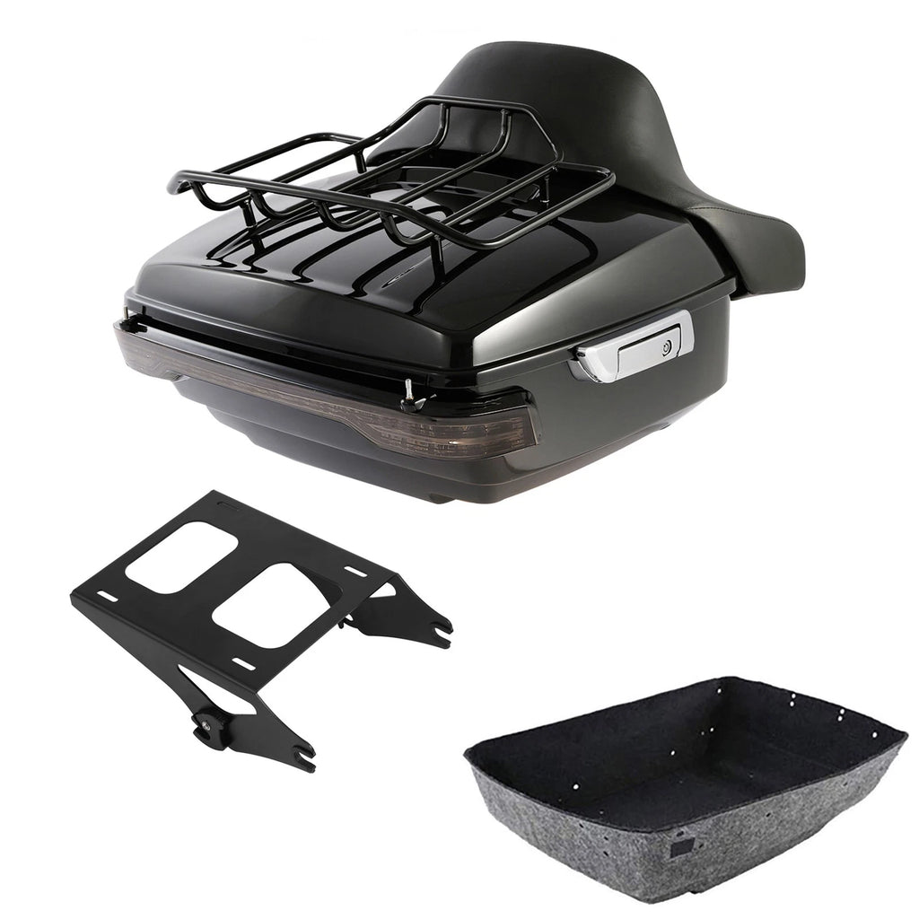 Trunk Luggage Backrest Pad Mount Rack Light for Harley Touring (2014–2026)