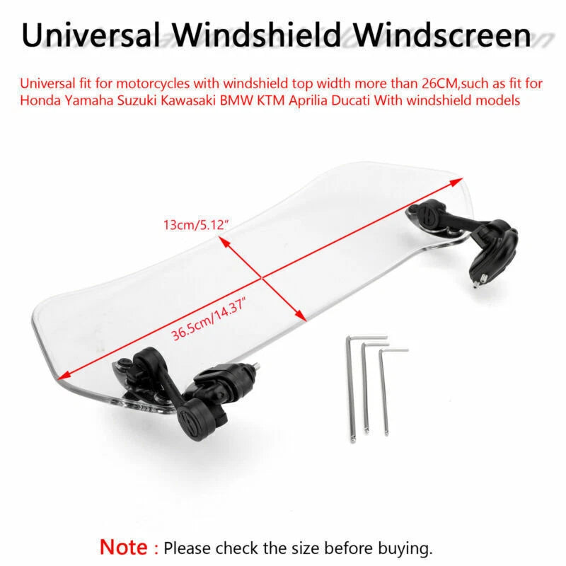 Adjustable Windshield Spoiler Deflector for Motorcycle