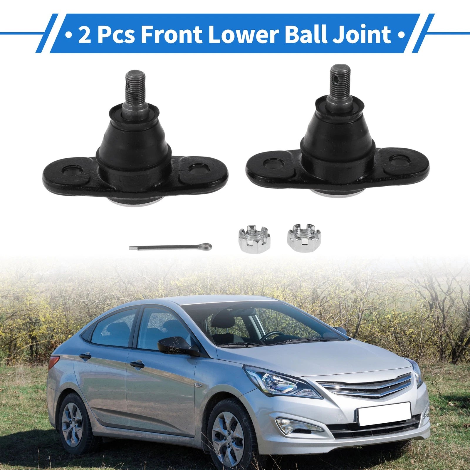 2 Pcs Front Lower Ball Joints Replacement for Hyundai Accent (2005–2010)