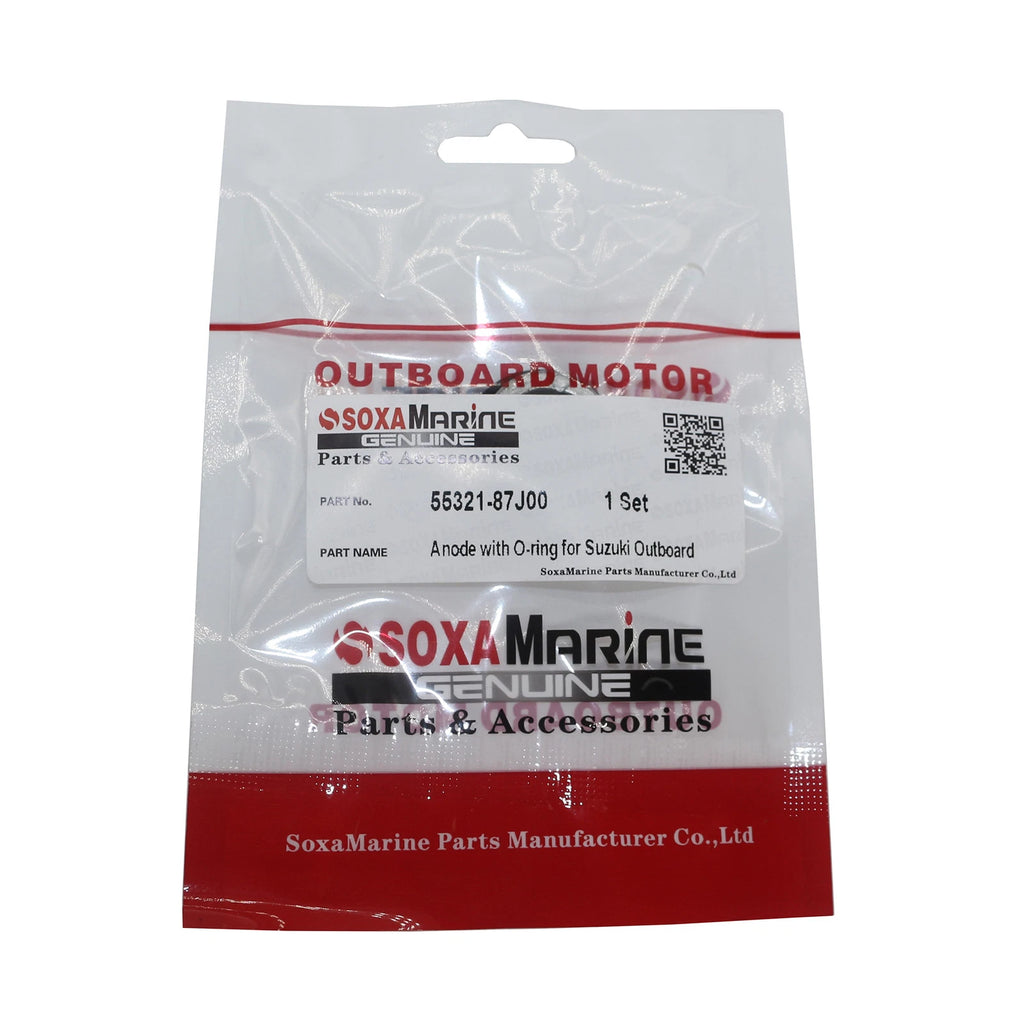 Anode for Suzuki Outboard Motor (55321-87J00) with O-Ring (09280-22019) Gasket (11265-87E10)
