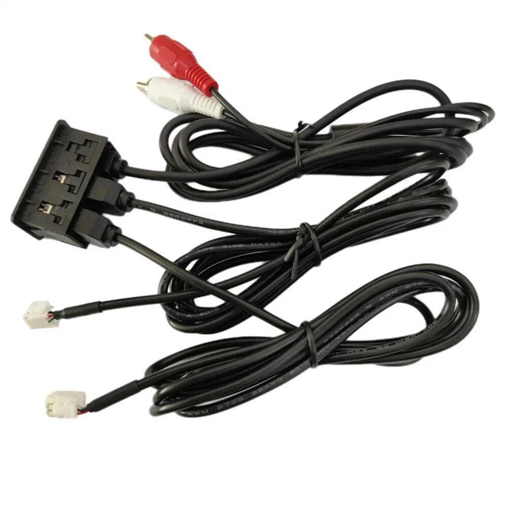 Car Dual USB+AUX Socket Panel 4pin+6pin RCA Audio Input Extension Cable Adapter