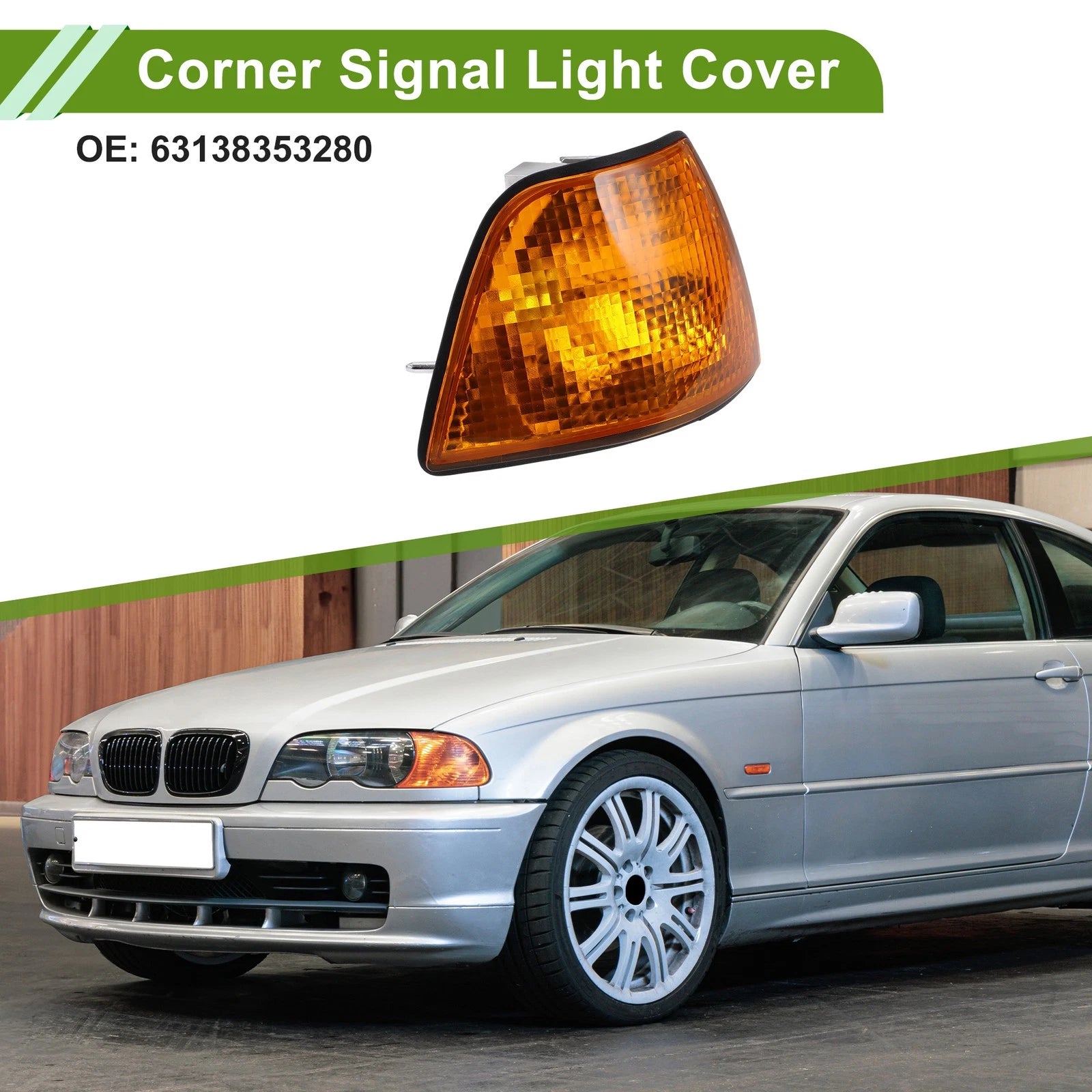 Corner Signal Light Cover Right Side Replacement for BMW 3 Series (1992–1998)