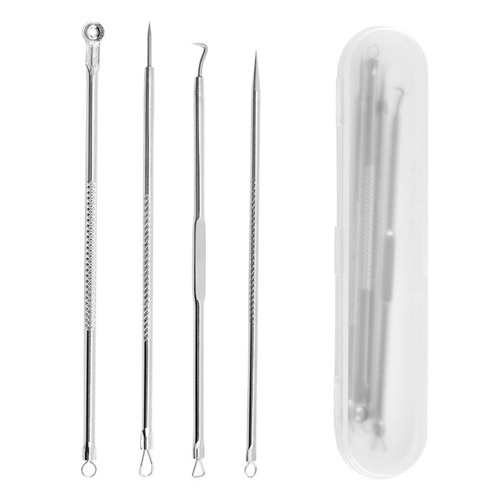 4Pcs Stainless Steel Blackhead Removal Tool Kit for Acne Treatment