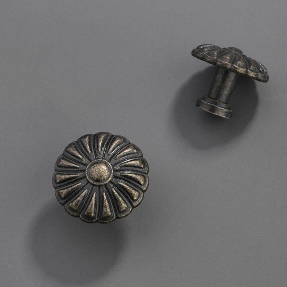 6X Antique Flower Shape Pull Handle Knob for Drawer Door Cabinet (N/A)