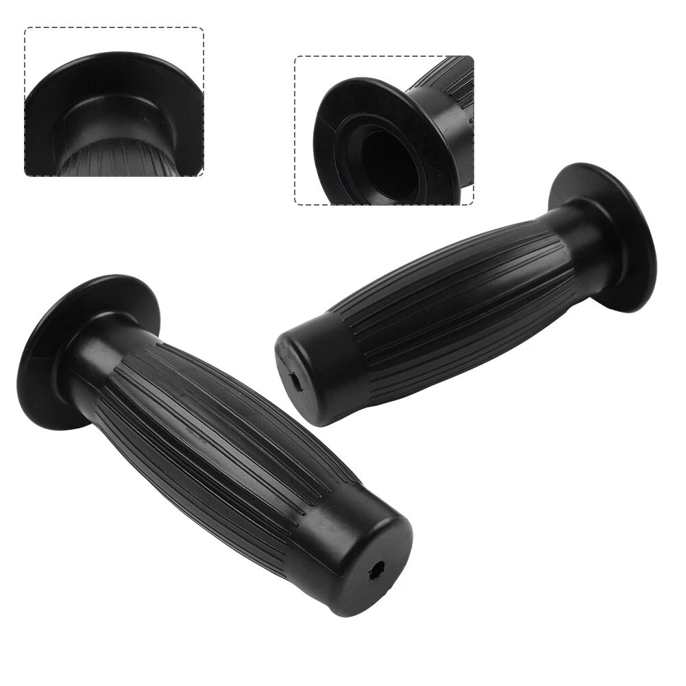 7/8" Hand Grips for Universal Vintage Motorcycle Handlebars - Black