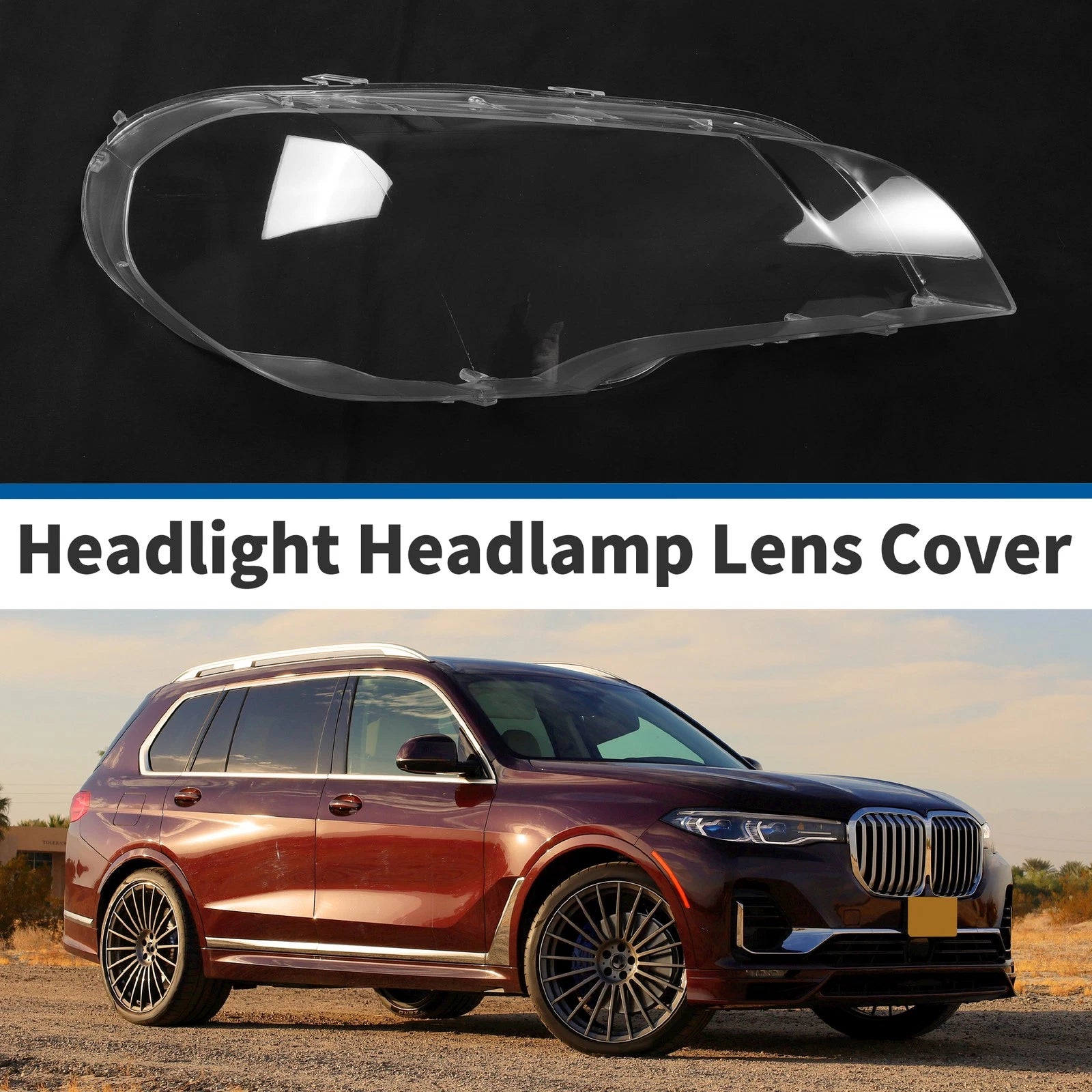 Headlight Lens Cover for BMW X5 E70 (2008–2013) PC Clear