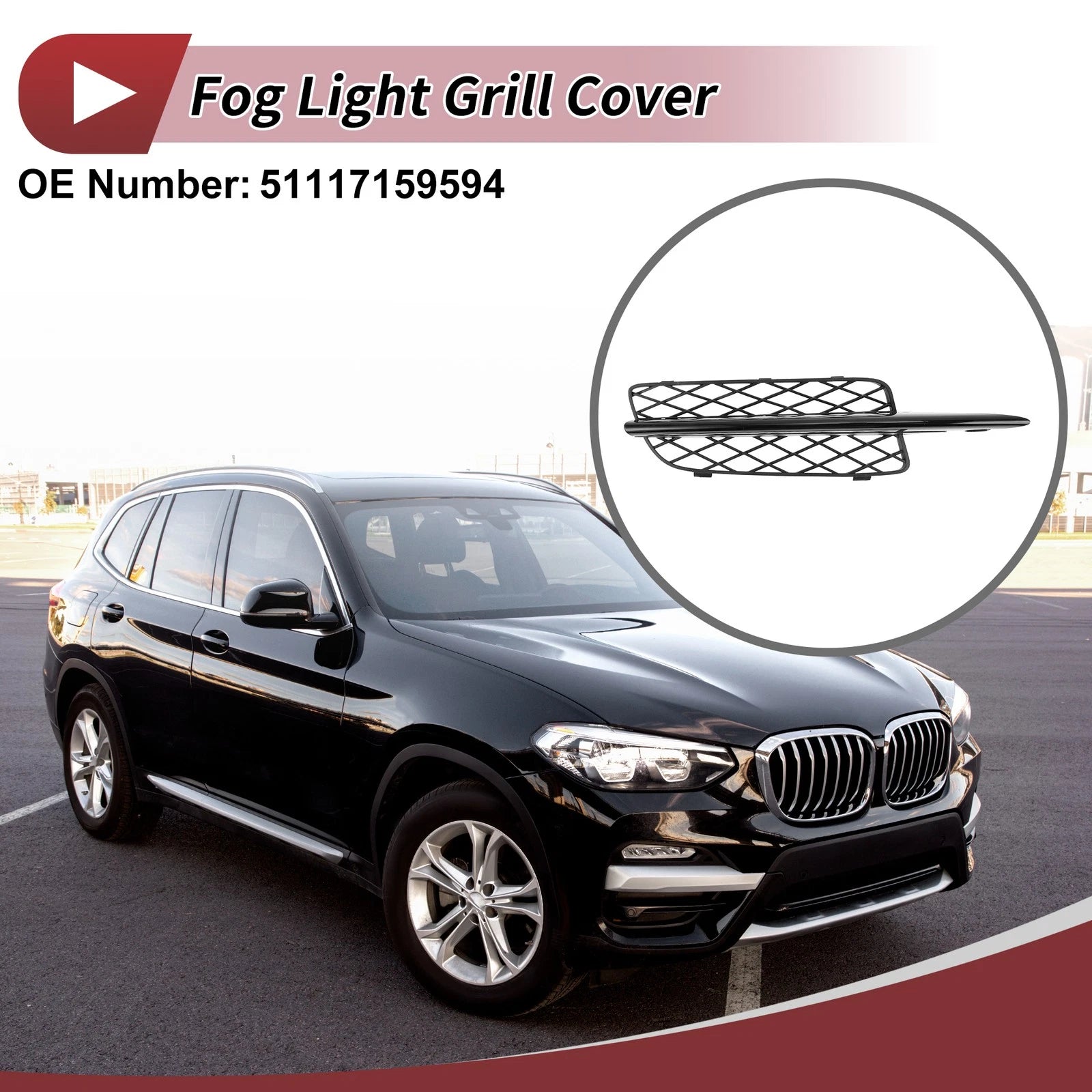 Front Right Fog Light Grill Replacement for BMW X5 (2007–2010)