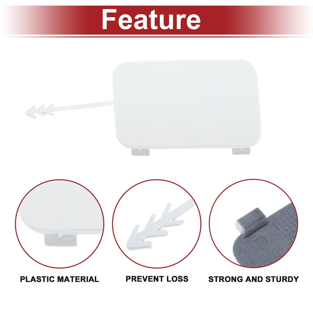 Tow Hook Cover Cap for Audi Q5 (2008–2017) 8R0807449 White Plastic