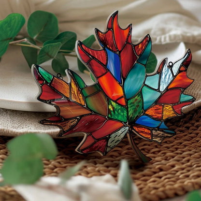 20cm Acrylic Maple Leaf Sun Catcher for Window Wall Garden Decoration