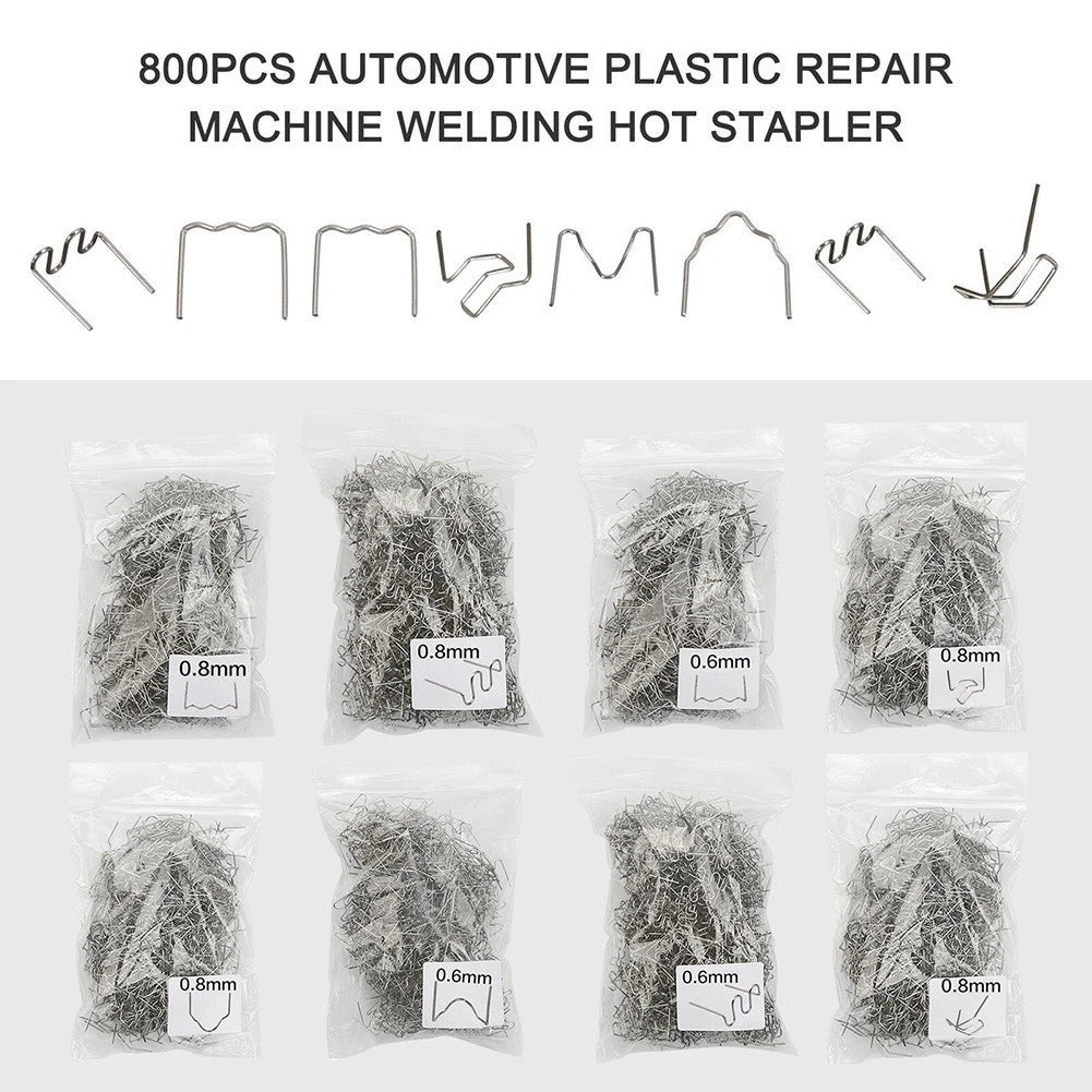 800x Pre-Cut Hot Staples for Car Bumper Plastic Welding Repair Kit