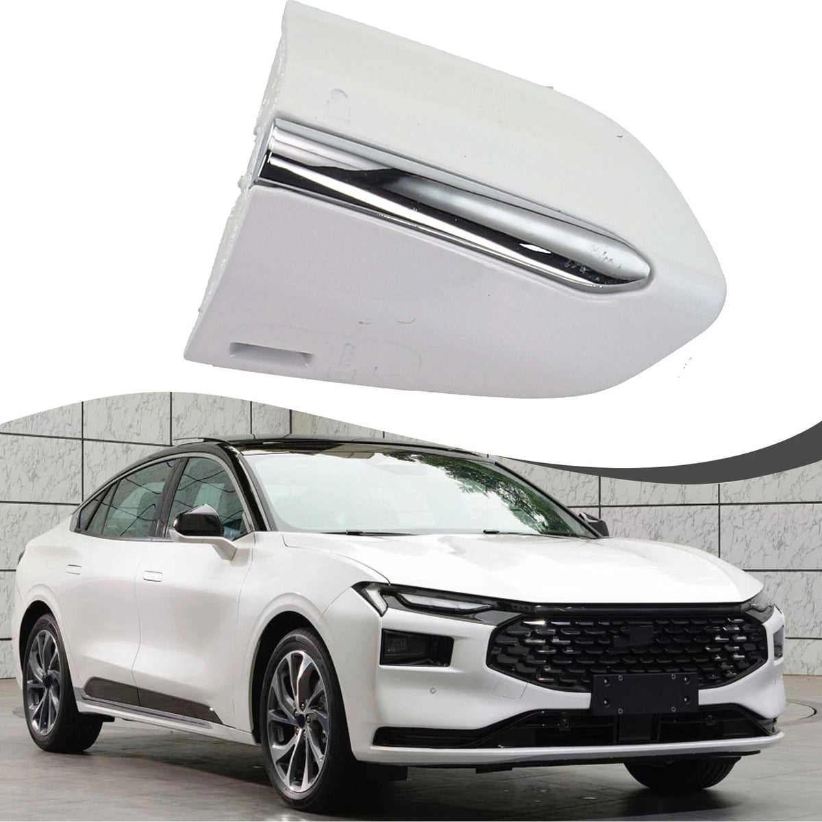 Red and White Door Handle Key Bezel Cover for Ford For Fusion Edge 2013