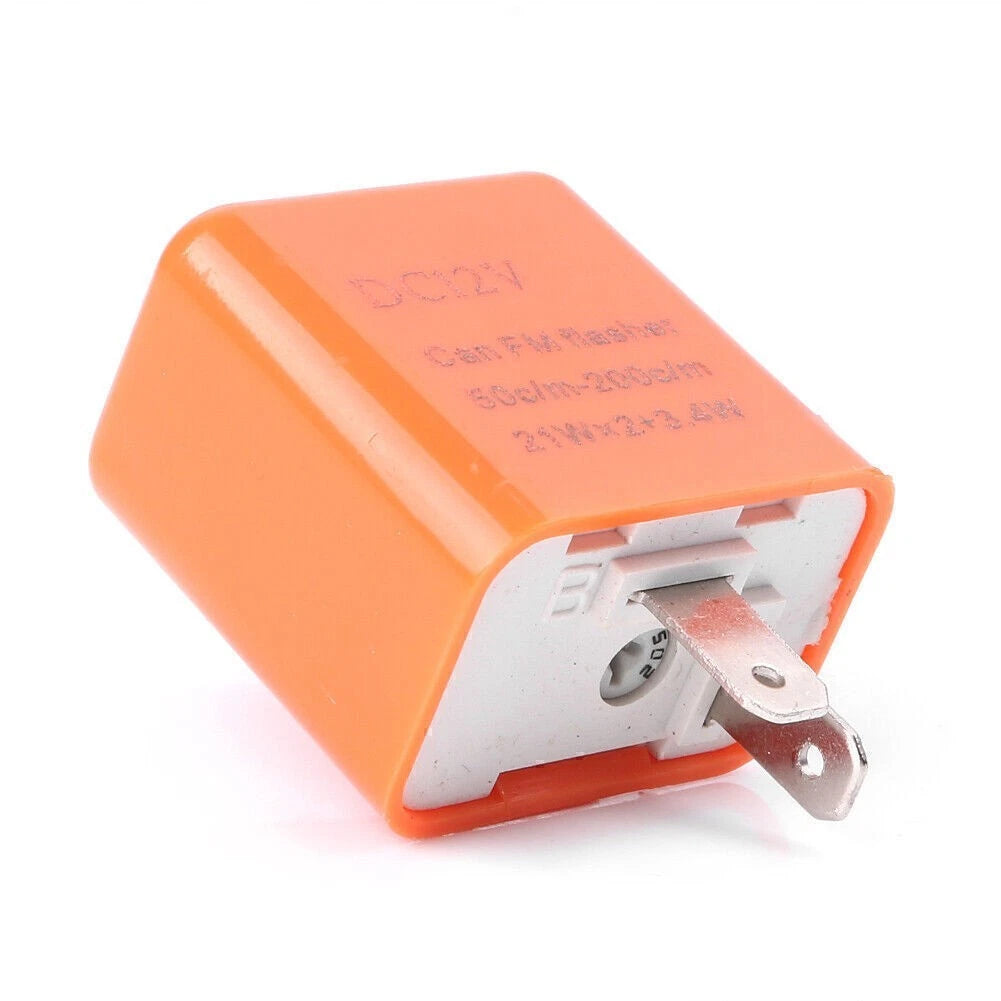 2X 12V 2-Pin Flasher Relay for LED Turn Signal (Universal)