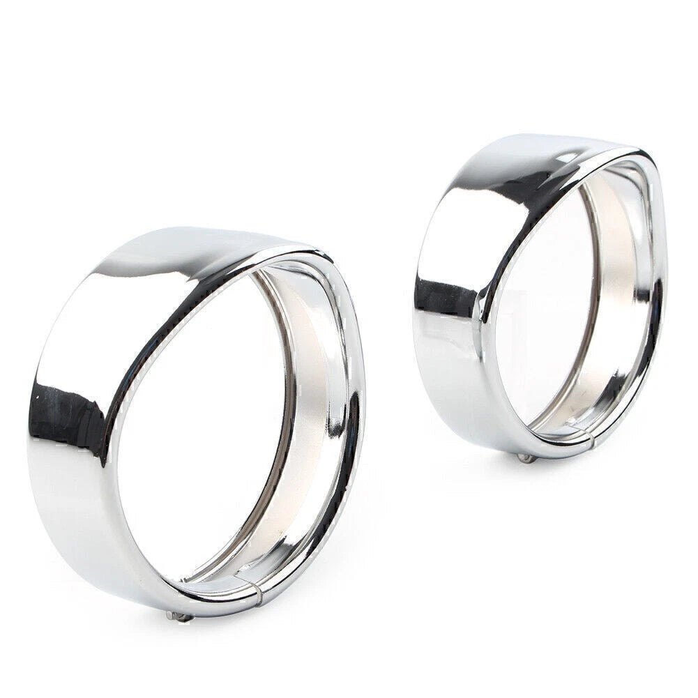 Chrome 4.5" Passing Lights Lamp Trim Ring Bezel for Harley FLHT FLHR (–)
