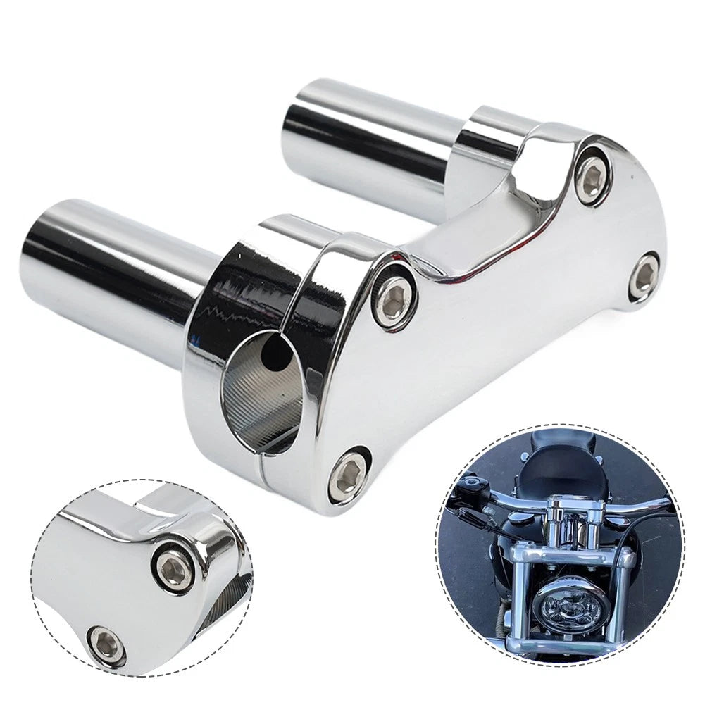 3.5" Straight Handlebar Riser & Top Clamp Chrome for Harley Dyna (2006–2023)