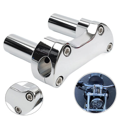 3.5" Straight Handlebar Riser & Top Clamp Chrome for Harley Dyna (2006–2023)