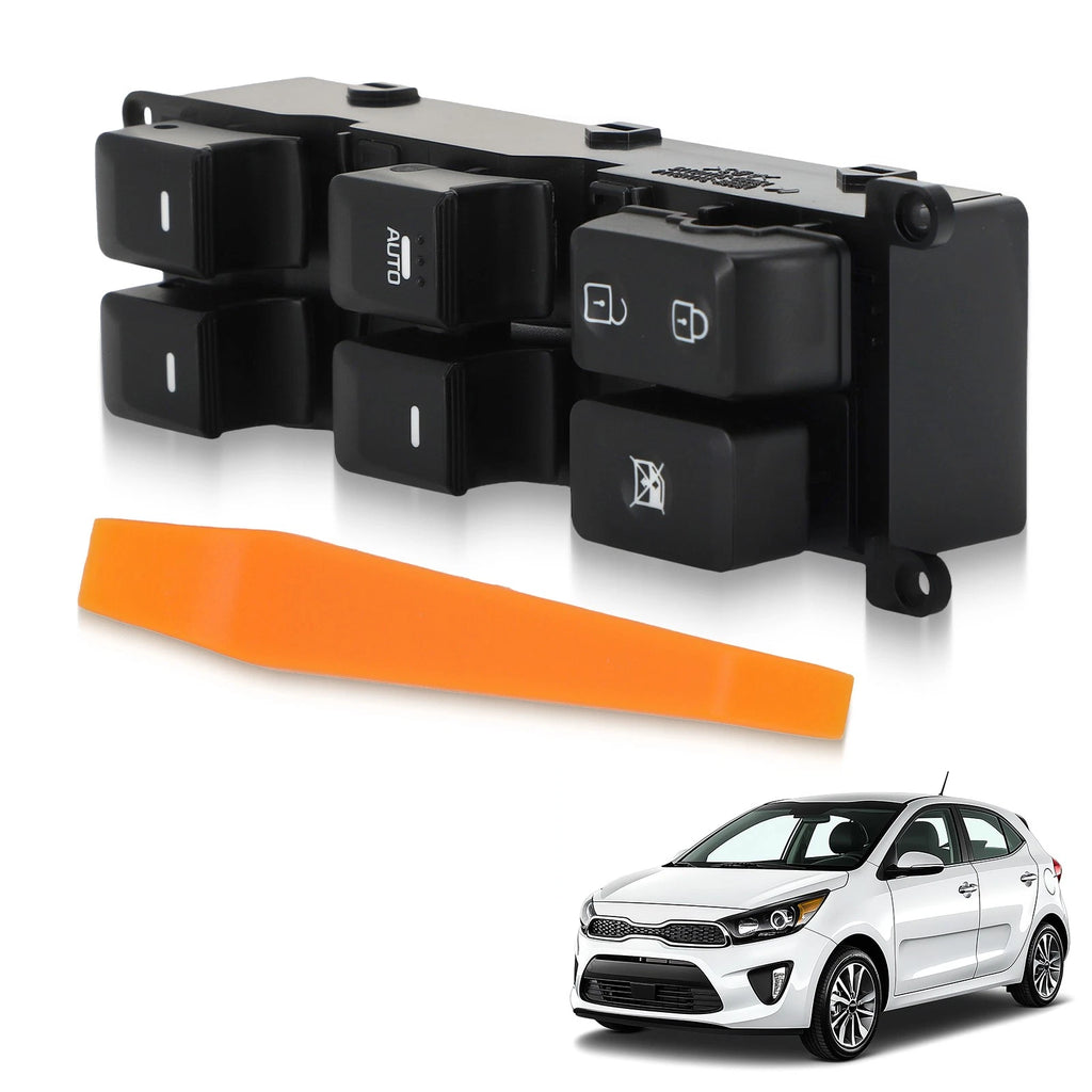Front Left Door Power Window Switch for Kia Rio (2012–2017) 935701W157 Black