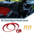 AC Vent Adjust Switch Knob Cover Ring for Subaru BRZ (2022–2024) Red 4 Pcs