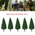 20pc Model Pine Trees for HO OO Scale Sand Table Train Railroad (85mm)