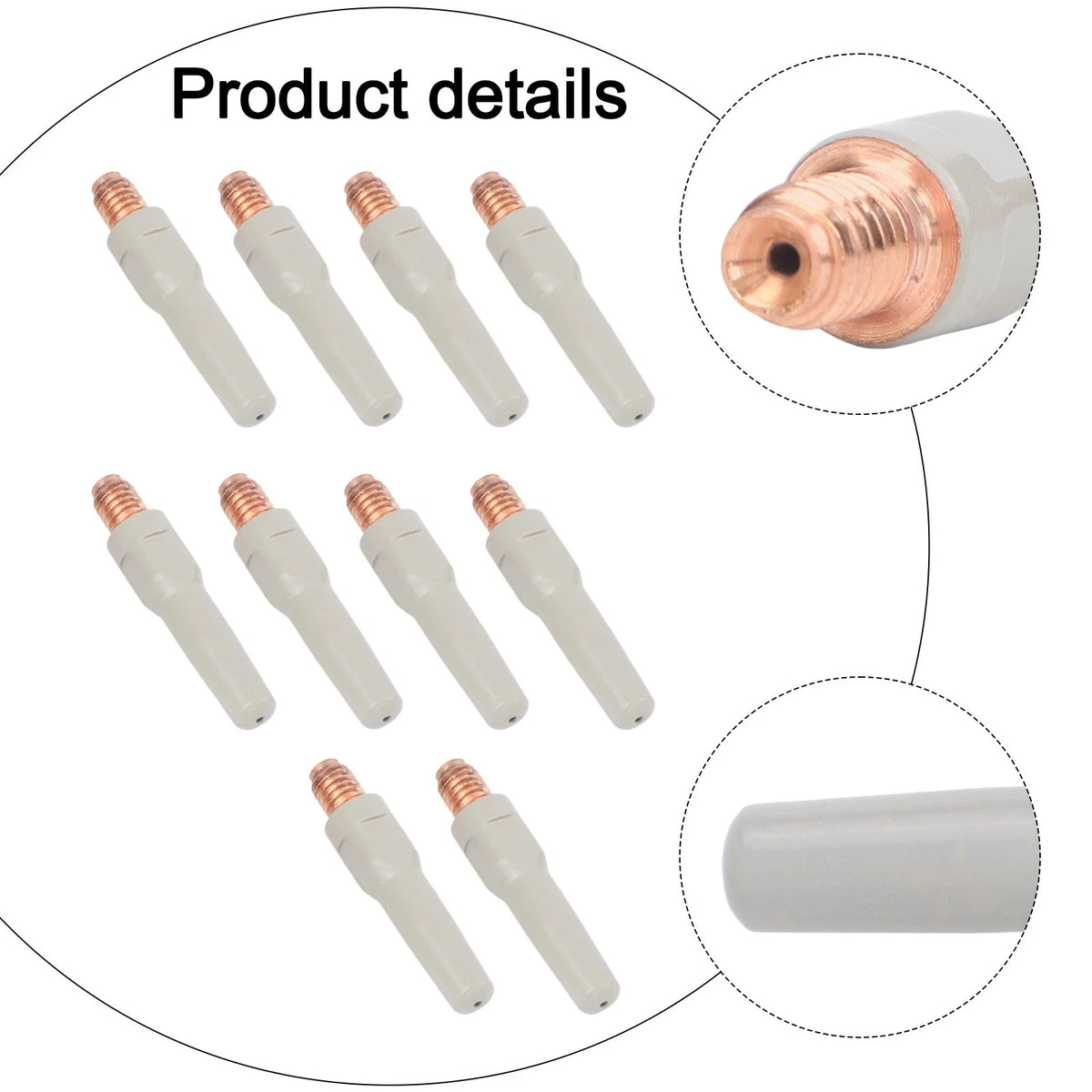 Set of 10 NonStick Coating Tips for 15AK MIG Welders