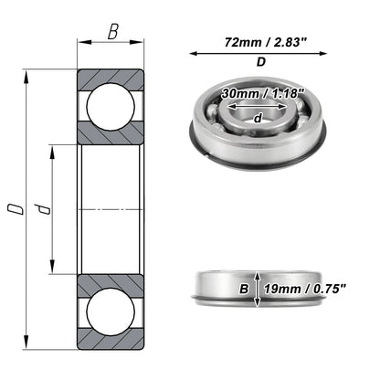 6306NR Deep Groove Ball Bearing for Scooter Skateboard Wheel (30x72x19mm)