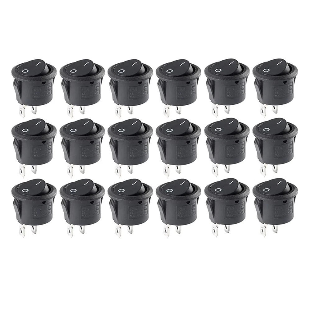 Rocker Switch for KCD1105 (Open 20 OD 23M, Two Pins, Black)