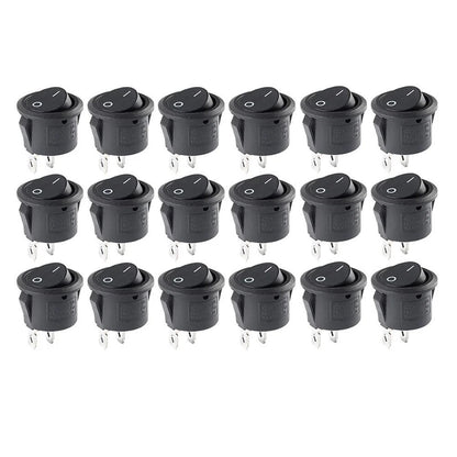 Rocker Switch for KCD1105 (Open 20 OD 23M, Two Pins, Black)