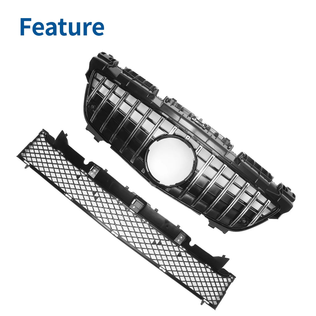 Front Upper Bumper Grille Grill Replacement for Mercedes-Benz SLK200 (2012–2016)
