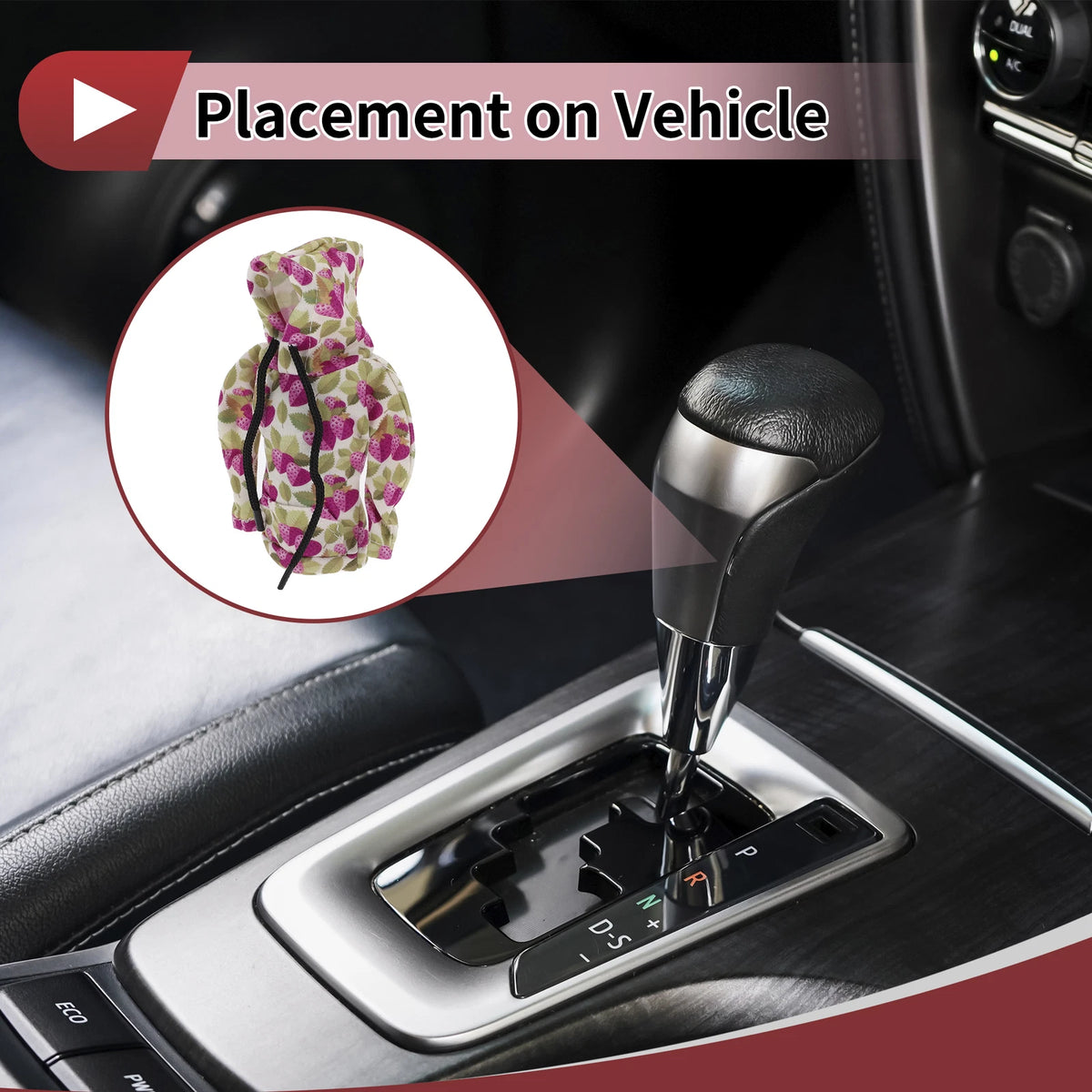 Gear Shift Knob Cover for Universal Fit (Manual) - Purple Green White
