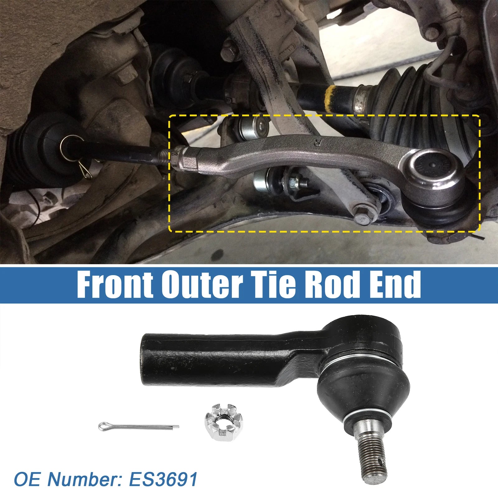 2pcs Front Outer Tie Rod End Links ES3631 for Ford Escape (2001–2009)