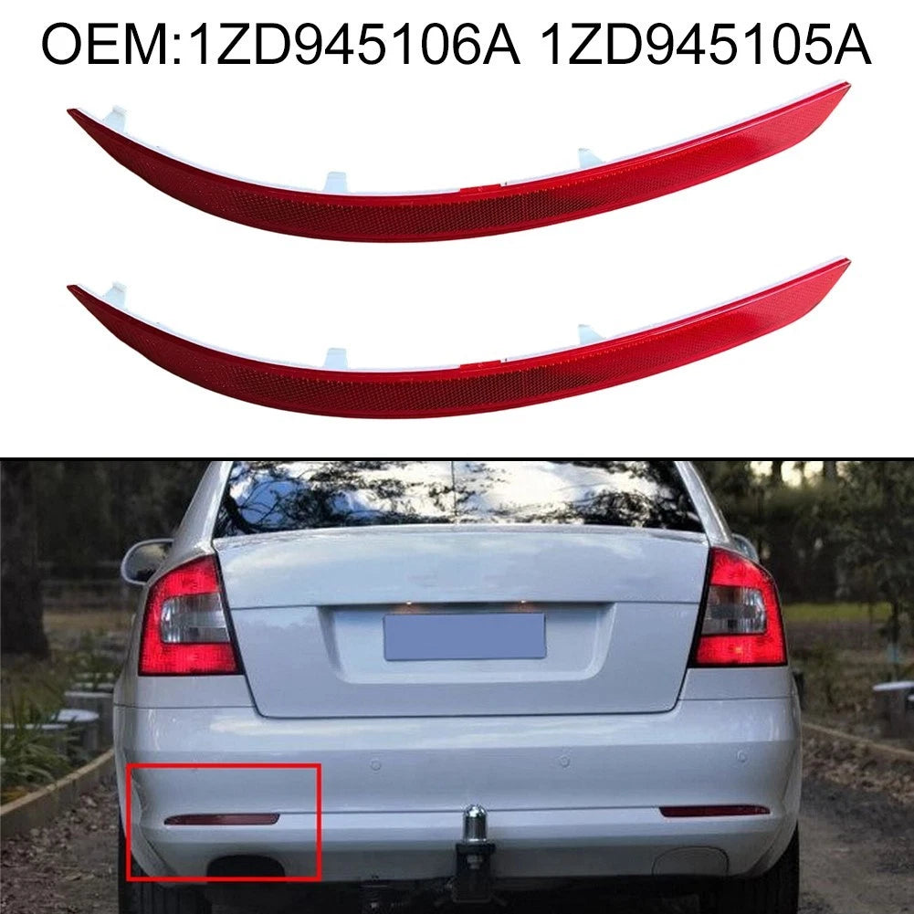 2x Rear Bumper Reflector Red for Skoda For Octavia II 2009-2013 Models