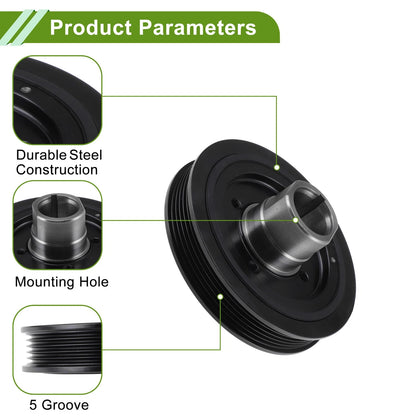 Engine Harmonic Balancer Crank Pulley for Toyota 4Runner (1996–2002) 1340875030 Steel Black