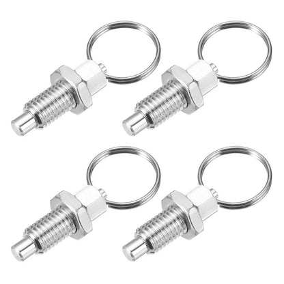 Set of 4 Stainless Steel Spring Plungers M10x1.5 with Pull Rings for Equipment