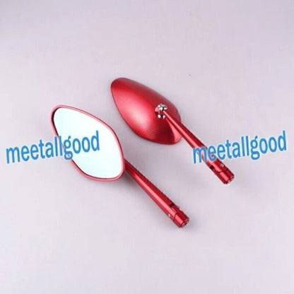 Set of 2 Leaf Style Rear View Side Mirrors for Motorcycle
