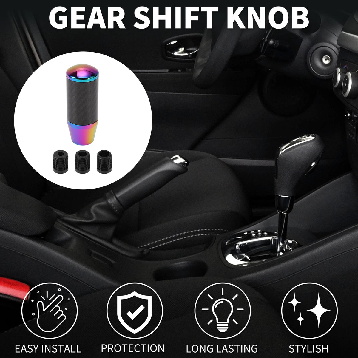 Shift Knob Set of 1 for Universal Vehicles (9cm, Aluminum Alloy, Multicolor)
