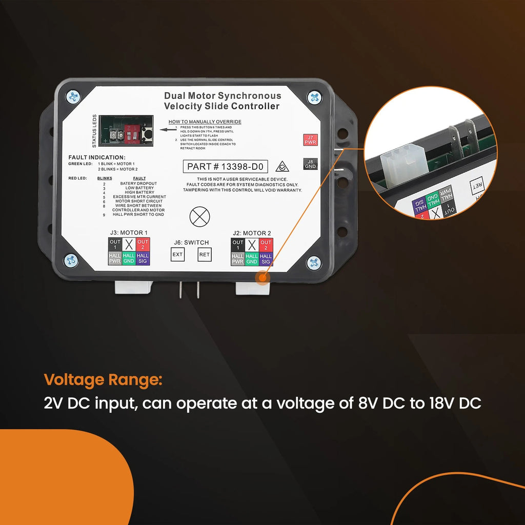 Dual Motor Slide Controller for Lippert V-Sync II (In-Wall Slide-Outs)