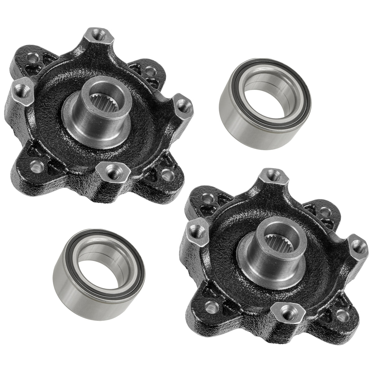 Front Left Right Wheel Hub and Bearing Replacement for Polaris Ranger 800 6X6 (2012–2017)