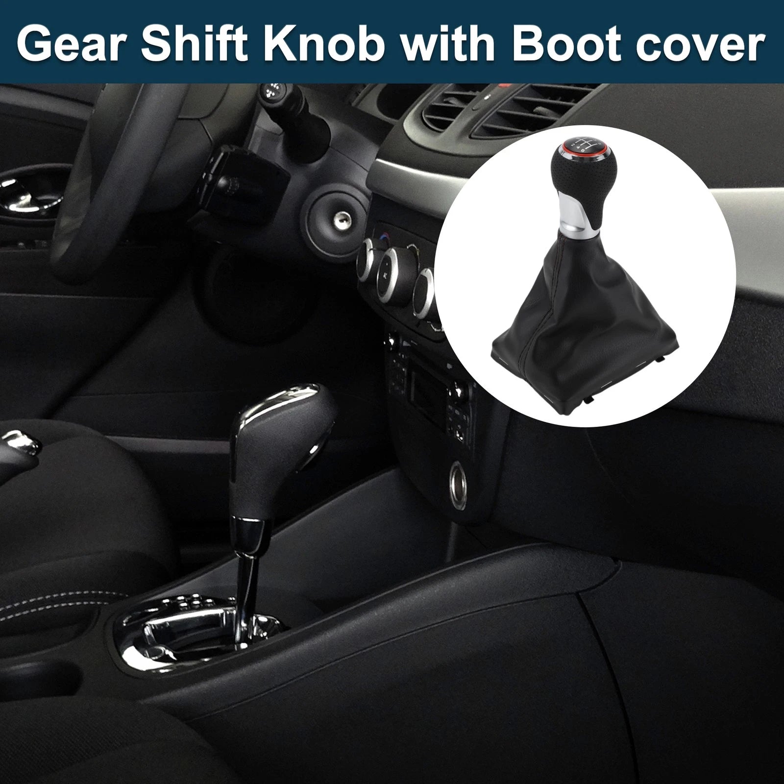 6 Speed Shift Knob with Boot Cover for Audi A4 B8 (2008–2015)