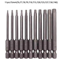 11pcs 75mm Hex Torx Screwdriver Bits Set