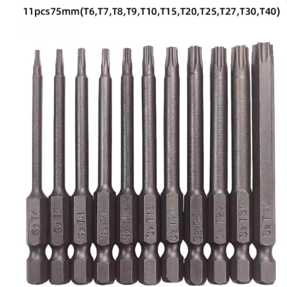 11pcs 75mm Hex Torx Screwdriver Bits Set