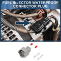 2 Pin Fuel Injector Waterproof Connector Plug for Nissan (Gray) (1 Set)