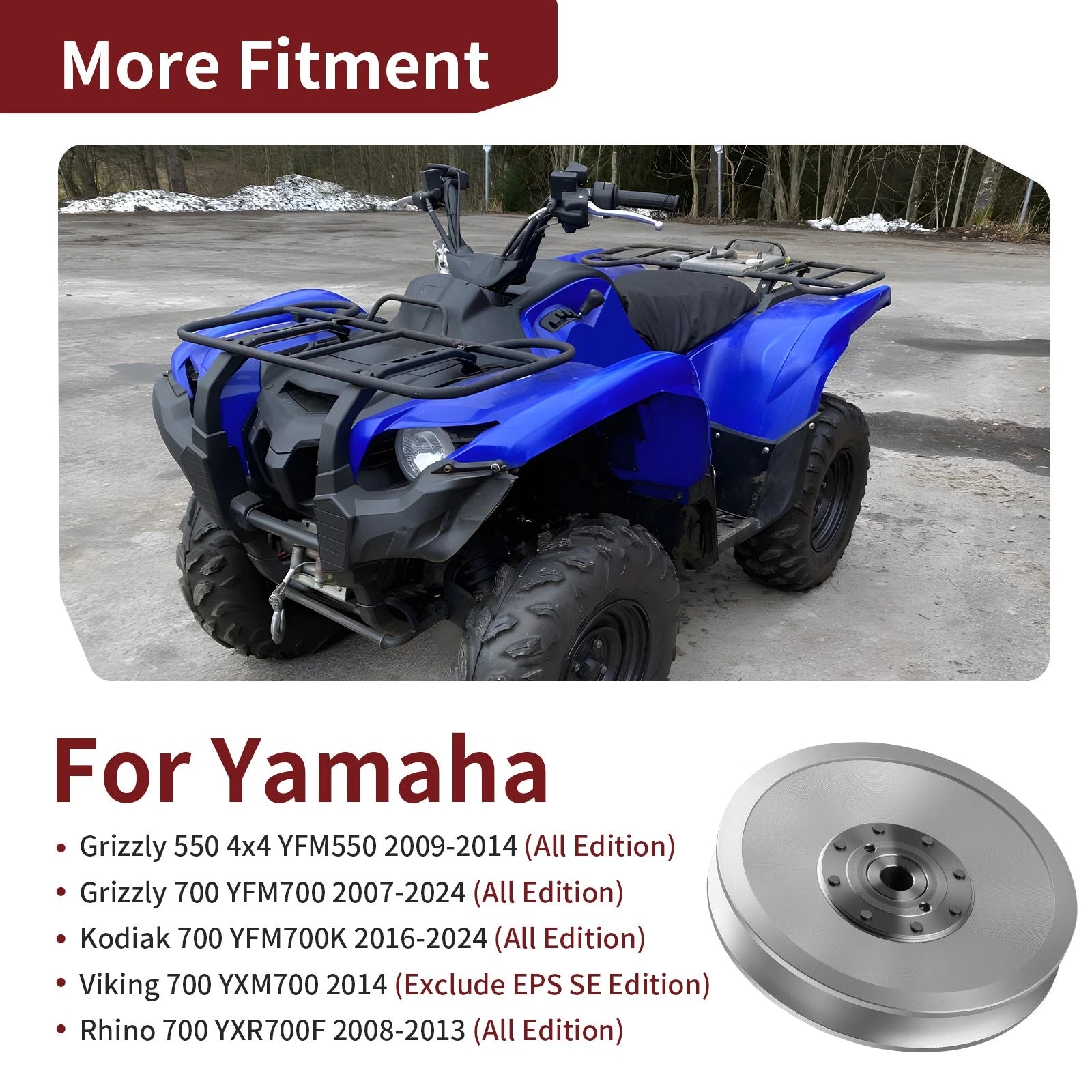 Secondary Driven Clutch 3B4-17670-10-00 for Yamaha Rhino 700 (2008–2013)