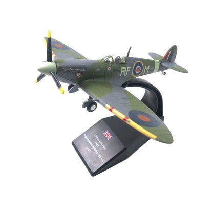 Diecast Spitfire Fighter Model with Stand for WWII Aircraft Collectors