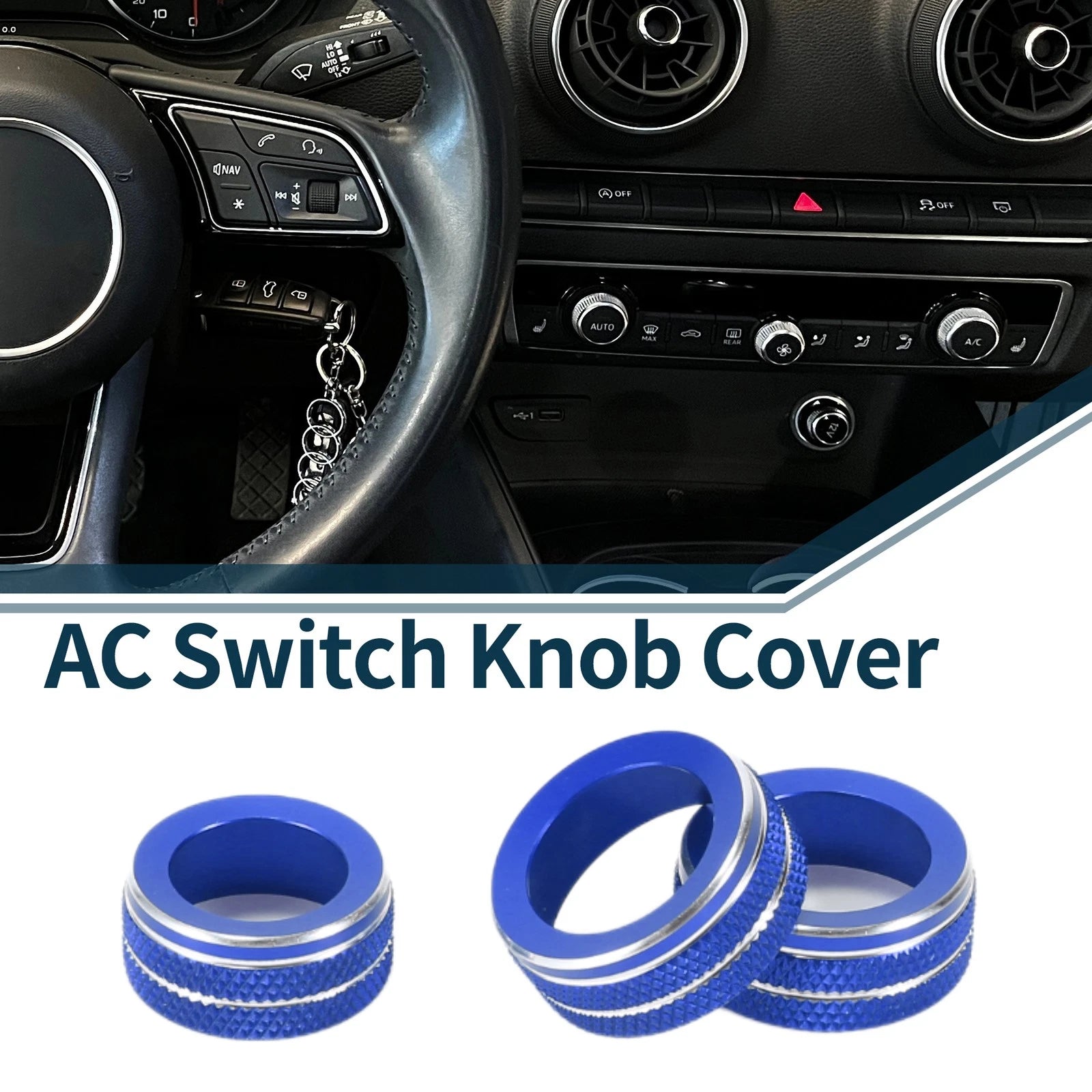 Climate Heater Switch Knob Cover Ring for Audi A3 8V (2014–2020) Blue