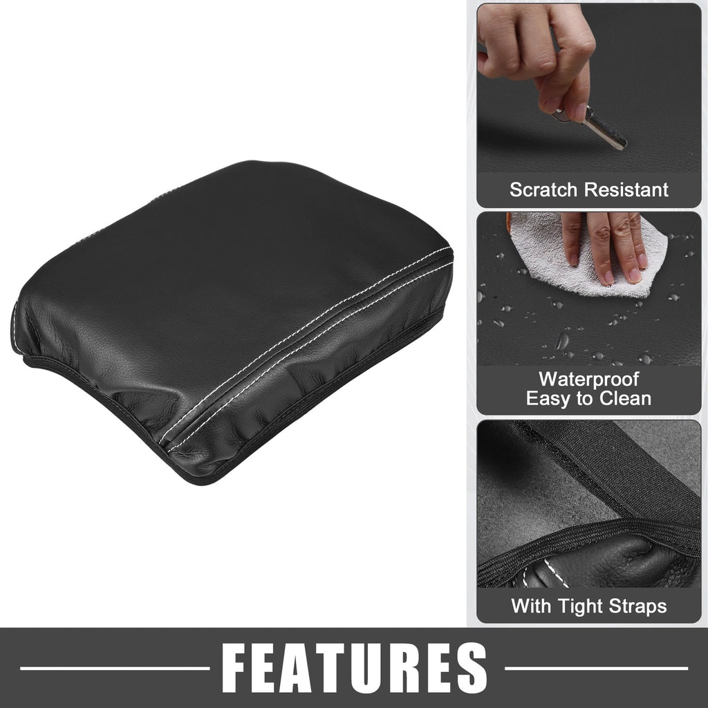Center Console Armrest Cover for Lexus RX350 (2015–2022) Black White Stitches