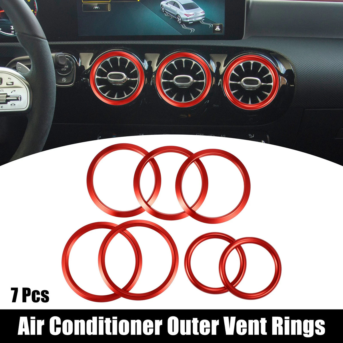 7 Pcs Air Conditioning Outer Vent Rings Covers for Mercedes Benz A-Class (2013–2020)