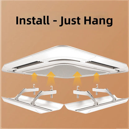 Airflow Deflector for Ceiling AC Units (20x40x5cm) - White Adjustable Baffle
