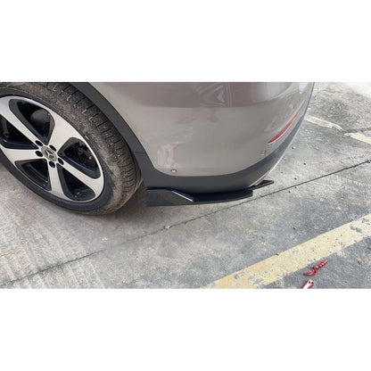 PP Rear Bumper Spoiler Lip Trim with Carbon Fiber Texture Black Finish