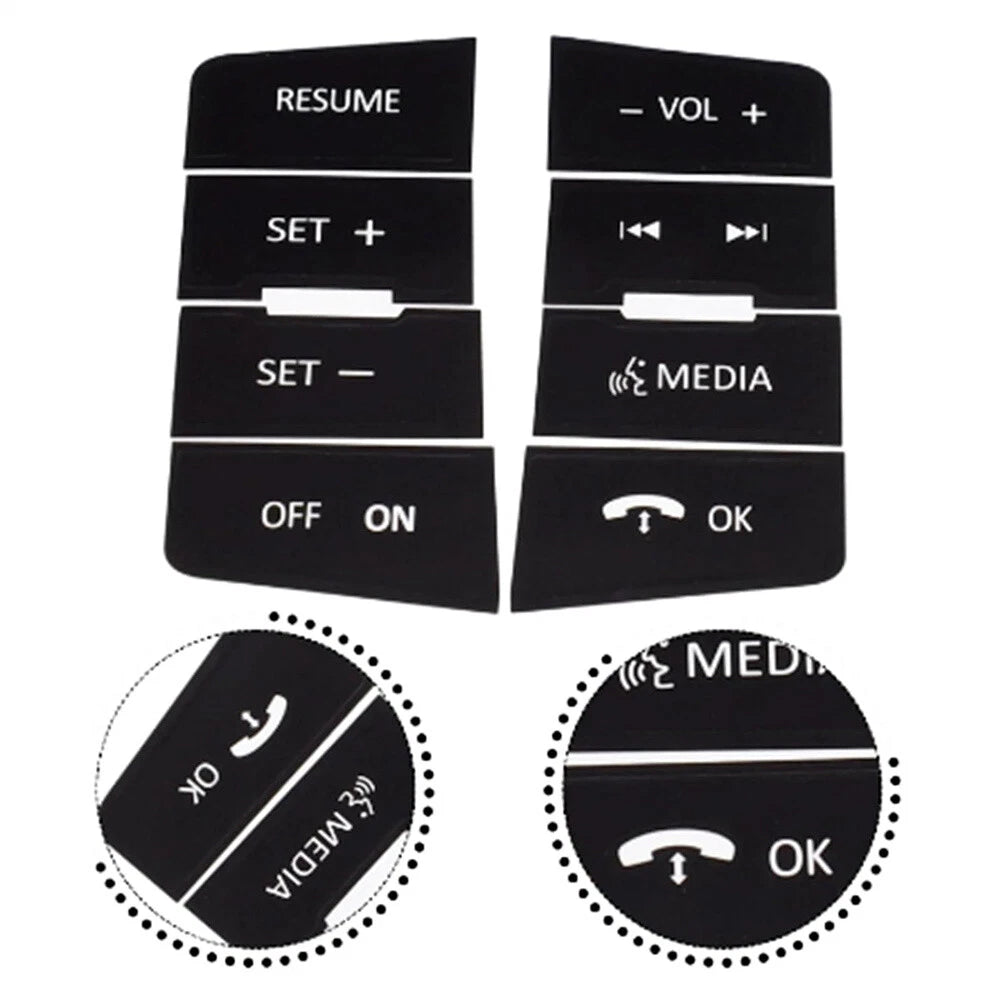 Steering Wheel Button Repair Decal Stickers for Ford Focus (2008–2010)